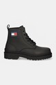 Tommy Jeans ghete de piele TJM LEATHER LACE UP BOOT EM0EM01447 negru NC24