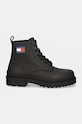 Шкіряні черевики Tommy Jeans TJM LEATHER LACE UP BOOT EM0EM01447 чорний NC24