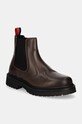 Шкіряні черевики Tommy Jeans TJM CHELSEA BOOT лицьова шкіра коричневий EM0EM01469