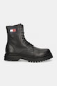 Tommy Jeans ghete de piele TJM LACE UP MID BOOT SMOOTH EM0EM01471 negru NC24