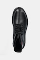 Tommy Jeans ghete de piele TJM LACE UP MID BOOT SMOOTH negru EM0EM01471