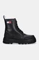 Tommy Jeans bocanci de piele TJM LACE UP LEATHER BOOT EM0EM01511 negru NC24