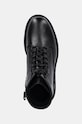 Calvin Klein trapery skórzane LACE UP BOOT W/ ZIP LTH czarny HM0HM01575