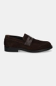 Calvin Klein mokasyny zamszowe MOCCASIN SUE HM0HM01621 brązowy AW24