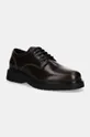 Kožené polobotky Calvin Klein DERBY LTH elegantní hnědá HM0HM01574