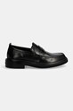 Kožené poltopánky Calvin Klein MOCCASIN HM0HM01682 čierna AW24