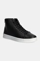 Kožené tenisky Calvin Klein HIGH TOP LACE UP vysoký čierna HM0HM01547