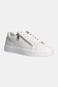 Sneakers boty Calvin Klein LOW TOP LACE UP W/ ZIP MONO imitace kůže bílá HM0HM01555