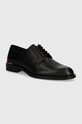 Kožne cipele Tommy Hilfiger CORE RWB HILFIGER TEXT LTH SHOE večernje crna FM0FM05255
