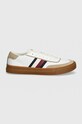 Tommy Hilfiger sneakersy skórzane TH CUPSET 1A2 LTH MIX FM0FM05118 biały AW24
