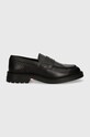 Tommy Hilfiger bőr mokaszin LIGHT HILFIGER LEATHER LOAFER FM0FM05089 fekete AW24