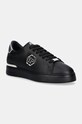 Philipp Plein sneakers din piele Nappa Lo-Top Hexagon mic de statură negru USC0676.PLE075N.0202