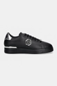 Usnjene superge Philipp Plein Nappa Lo-Top Hexagon USC0676.PLE075N.0202 črna AW24