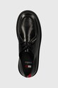 Kožené polobotky Tommy Jeans TJM SMART DERBY SHOE černá EM0EM01418