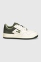Tommy Jeans sneakers TJM BASKET LEATHER EM0EM01434 verde AW24