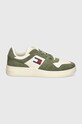 Tommy Jeans sneakers TJM BASKET LEATHER EM0EM01440 verde AW24