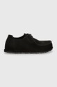 Birkenstock półbuty zamszowe Utti Lace 1028597 czarny AW24