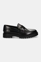 GARMENT PROJECT mokasyny skórzane Aaron Penny Loafer GPF2588.999 czarny AW24