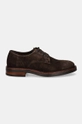 Hackett London pantofi de piele intoarsa EGMONT VELVET HMS21408 maro AW24