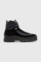 Členkové topánky AllSaints Lucas Suede Hiker semišová koža čierna M023FB