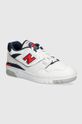 New Balance sneakers din piele 550 platformă alb BB550ESD