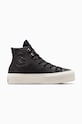 Kožené kecky Converse Chuck Taylor All Star Lift platforma černá A08312C