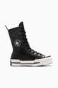 Кожени кецове Converse Chuck 70 Plus Xhi платформа черен A08340C