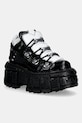 New Rock sneakersy skórzane M-106-S119 Ankle Boot Imperfect platforma czarny M.106.S119