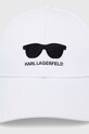 Bavlněná baseballová čepice Karl Lagerfeld bílá 245W3418