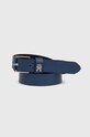 Δερμάτινη ζώνη Tommy Hilfiger μπλε AW0AW16350