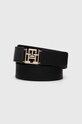 Шкіряний ремінь Tommy Hilfiger чорний AW0AW16353