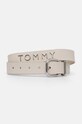 Kožený opasok Tommy Jeans béžová AW0AW16255