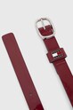 Kožený pásek Tommy Jeans AW0AW16257 burgundské AW24