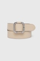 Kožený pásek Lauren Ralph Lauren béžová 412912022