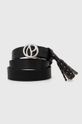 Kožený opasok Pepe Jeans ATHENAS BELT Planet friendly čierna PL020851