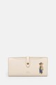 Кожен портфейл Polo Ralph Lauren гладка кожа бежов 427943236