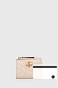 Tory Burch portofel de piele Kira Chevron Bi-Fold 153121.122 bej