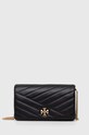 Tory Burch torebka skórzana Kira Chevron nie mieści A4 czarny 156553.001