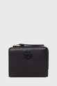 Шкіряний гаманець Tory Burch McGraw Bi-Fold лицьова шкіра чорний 158904.001