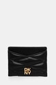 Dkny etui na karty skórzane skóra licowa czarny R43ZKG77