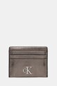 Чехол на карты Calvin Klein Jeans имитация натуральной кожи серебрянный K60K612750