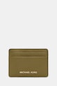 Usnjen etui za kartice MICHAEL Michael Kors etui za kartice zelena 32F7GF6D0L