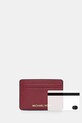 MICHAEL Michael Kors etui na karty skórzane bordowy 32F7GF6D0L