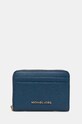 Kožená peněženka MICHAEL Michael Kors přírodní kůže modrá 32T4GJ6Z5L