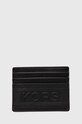 Шкіряний чохол на банківські карти Michael Kors лицьова шкіра чорний 39T4LHDD2O