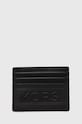 Шкіряний чохол на банківські карти Michael Kors лицьова шкіра чорний 39T4LHDD2O