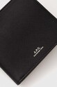 Accesorii A.P.C. portofel de piele new portefeuille london PXBJQ.H63340 negru