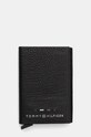 Pouzdro na karty Tommy Hilfiger přírodní kůže černá AM0AM12760