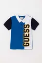plava Pamučna polo majica Guess Za dječake