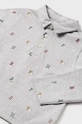 Detská bavlnená polokošeľa Mayoral 2182.3A.Baby.9BYH sivá AW24